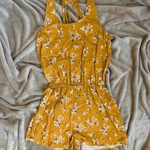 Size Medium Yellow Pink Rose Romper